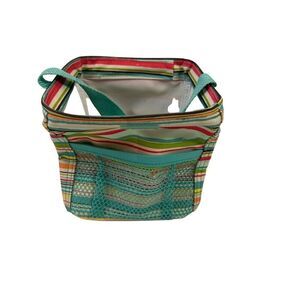 Thirty one striped green carry all tote 6"x6"‎ retired